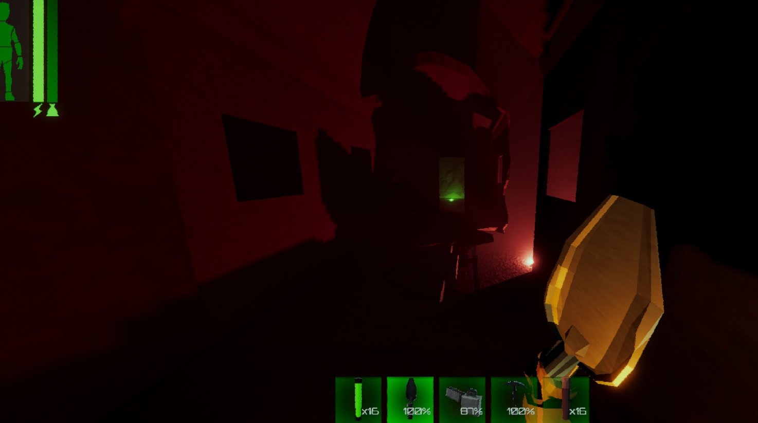 Player digging through terrain