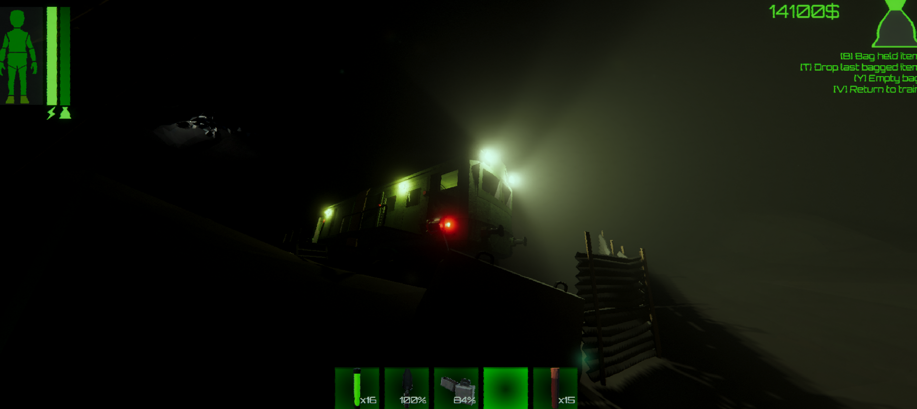 Player digging through terrain